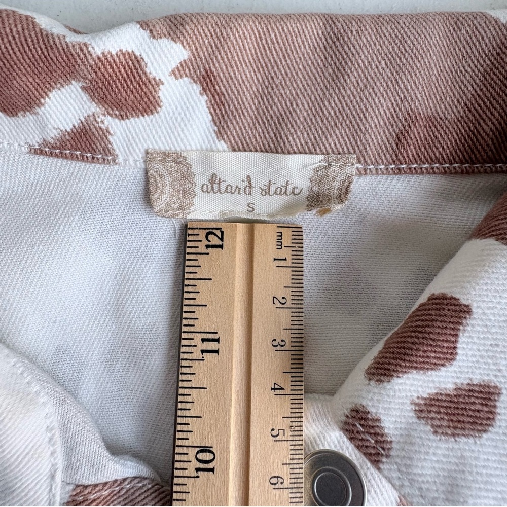 Altard State Cow Print Denim Jacket Small Western Cowgirl Cropped Rodeo Country - Picture 13 of 16